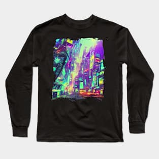 Japan Neon City Lights Long Sleeve T-Shirt